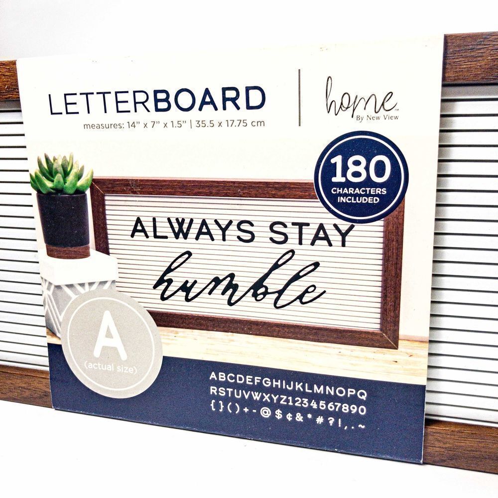 New Letterboard 14”x7”x1.5” 180 Characters Black on White by New View